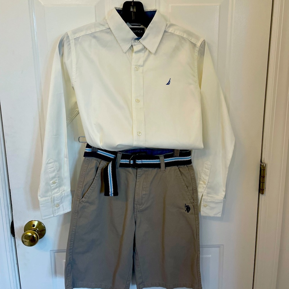 Nautica off white shirt New & polo beige pants